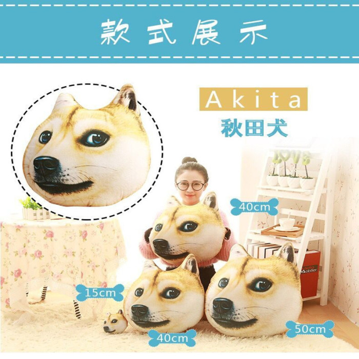 Creative pillow head cushion simulation Ha J Chi Bbu Va Va Satsuma washable plush toys