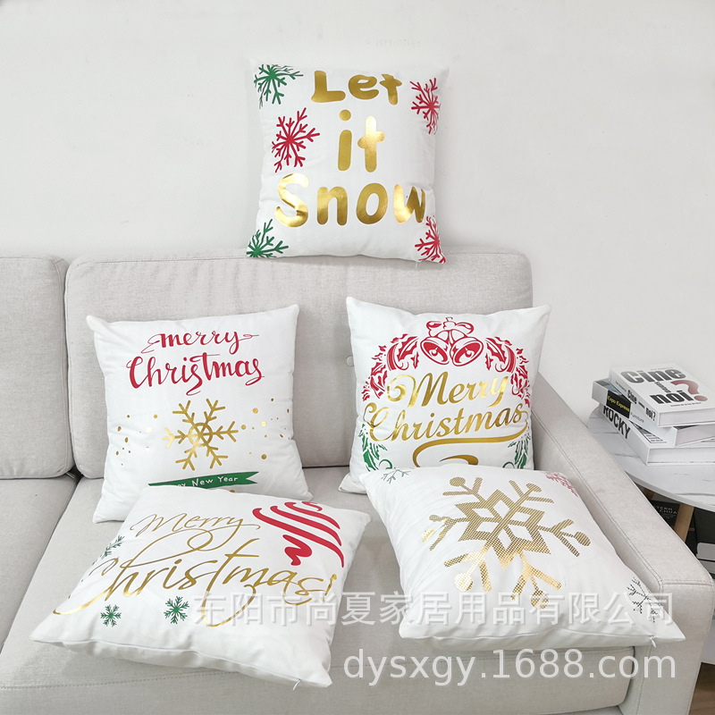 Super soft gold cushion cover short plush Christmas pillow cover printed pillow cover Halloween pillow cover amazon hot style