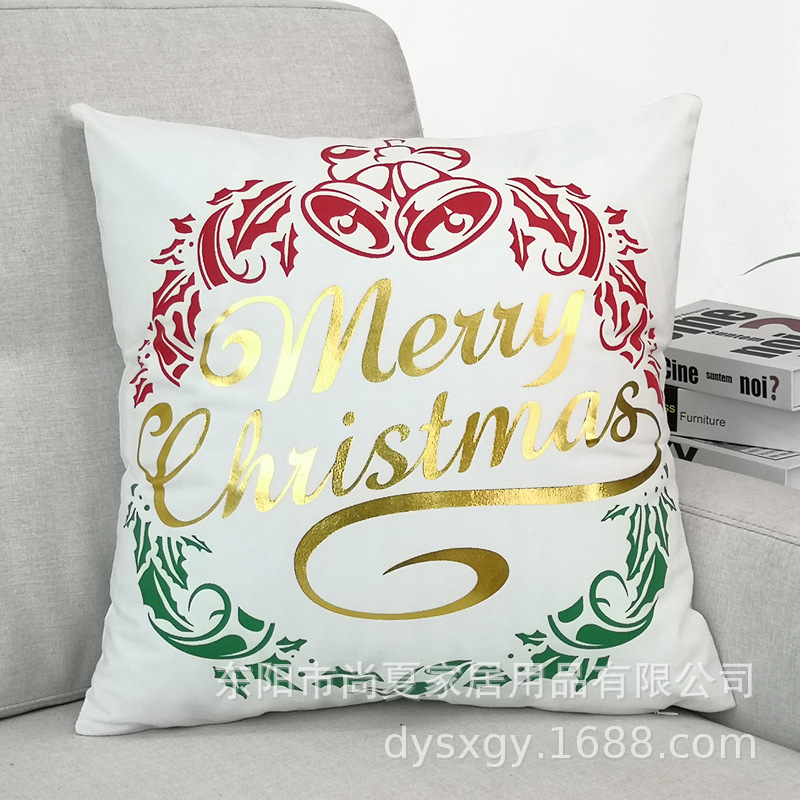 Super soft gold cushion cover short plush Christmas pillow cover printed pillow cover Halloween pillow cover amazon hot style
