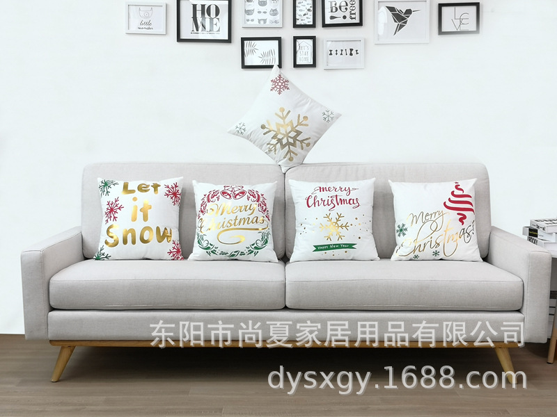 Super soft gold cushion cover short plush Christmas pillow cover printed pillow cover Halloween pillow cover amazon hot style