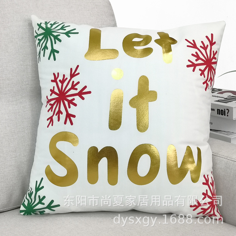 Super soft gold cushion cover short plush Christmas pillow cover printed pillow cover Halloween pillow cover amazon hot style