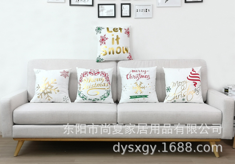 Super soft gold cushion cover short plush Christmas pillow cover printed pillow cover Halloween pillow cover amazon hot style