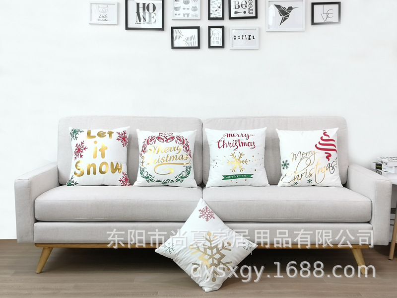 Super soft gold cushion cover short plush Christmas pillow cover printed pillow cover Halloween pillow cover amazon hot style