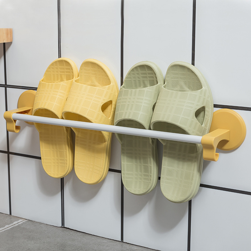 Bathroom Slipper Rack Wall-Mounted Punching-Free Rack Bathroom Shoe Rack Storage Rack Wall-Mounted Draining Rack