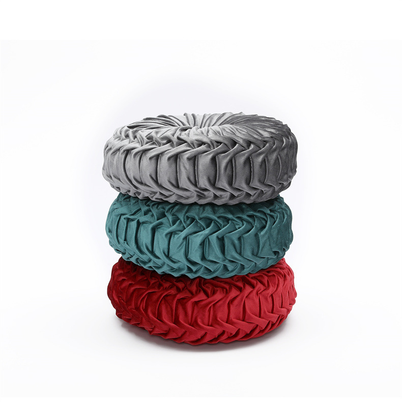 Netherlands Velvet Small Pumpkin Pillow Solid Color Velvet Pillow Living Room Wheel round Futon Cushion Tatami Cross-Border