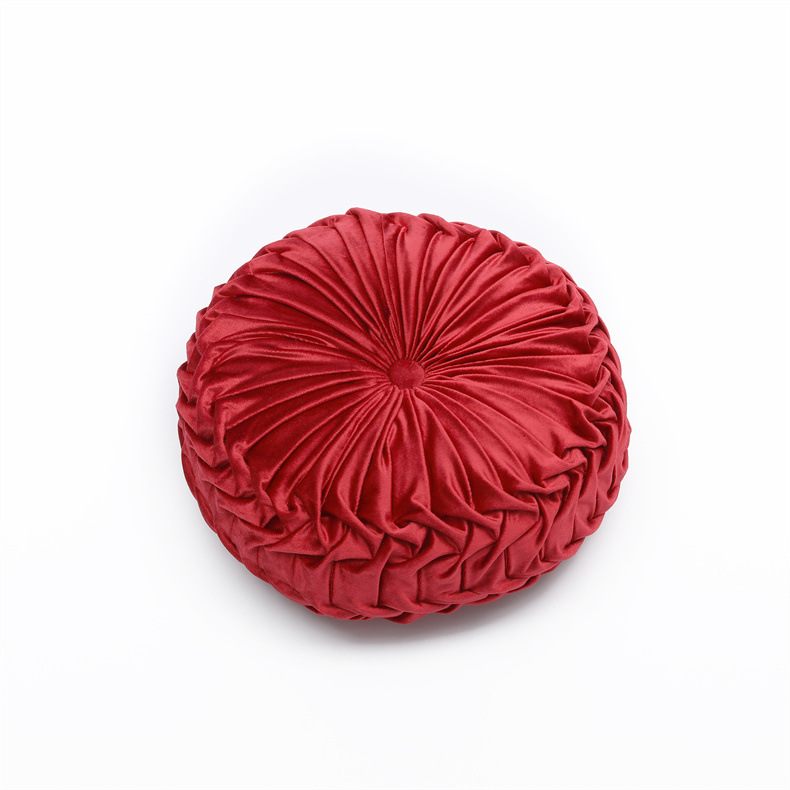 Netherlands Velvet Small Pumpkin Pillow Solid Color Velvet Pillow Living Room Wheel round Futon Cushion Tatami Cross-Border