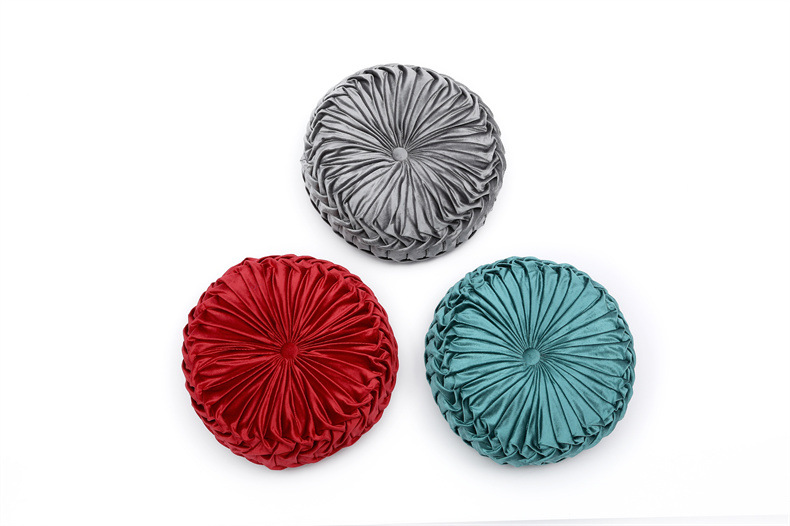 Netherlands Velvet Small Pumpkin Pillow Solid Color Velvet Pillow Living Room Wheel round Futon Cushion Tatami Cross-Border