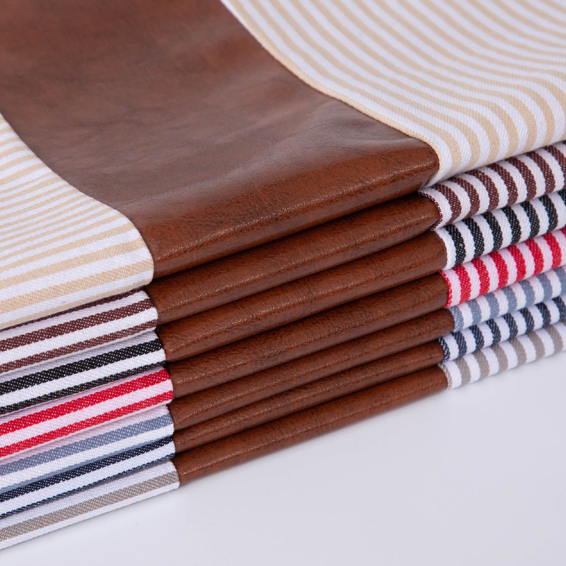 Nordic PU Leather Patchwork Stripes Pillow Modern Minimalist Office Pillow Bedside Cushion Sofa Pillow Cases Wholesale