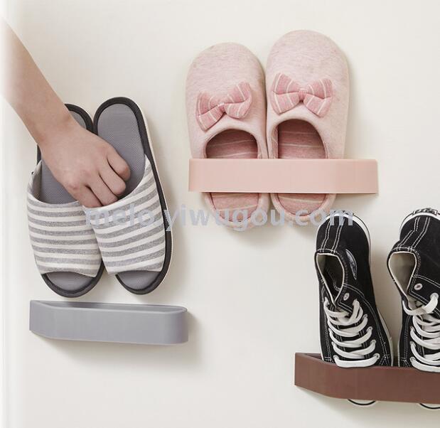Shoe rack, wall-mounted bathroom slipper rack, shoe storage rack behind the home door (2PCS)
