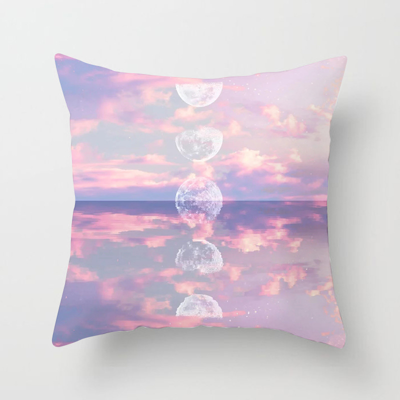 Pink Sky Clouds Ins Wind Net Popular Pillow Sofa Office Cushion Cushion Double-Sided Picture Customization