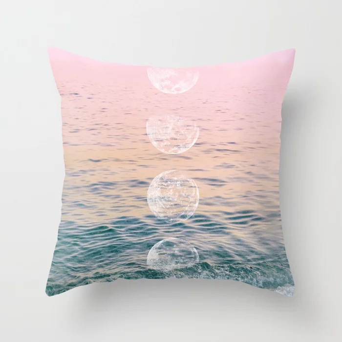 Pink Sky Clouds Ins Wind Net Popular Pillow Sofa Office Cushion Cushion Double-Sided Picture Customization