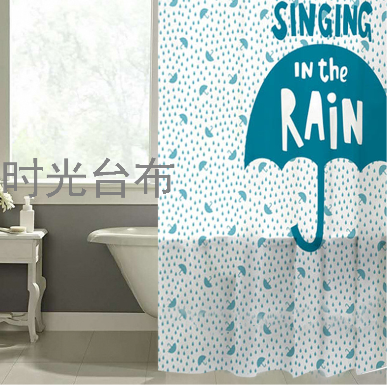 Simple Eva Shower Curtain Waterproof Thickened Mildew-Proof High-End Bathroom Partition Block Bath Curtain Dormitory Bath Curtain