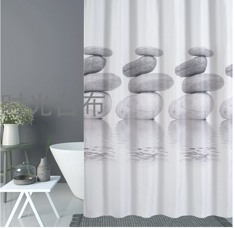 Simple Eva Shower Curtain Waterproof Thickened Mildew-Proof High-End Bathroom Partition Block Bath Curtain Dormitory Bath Curtain