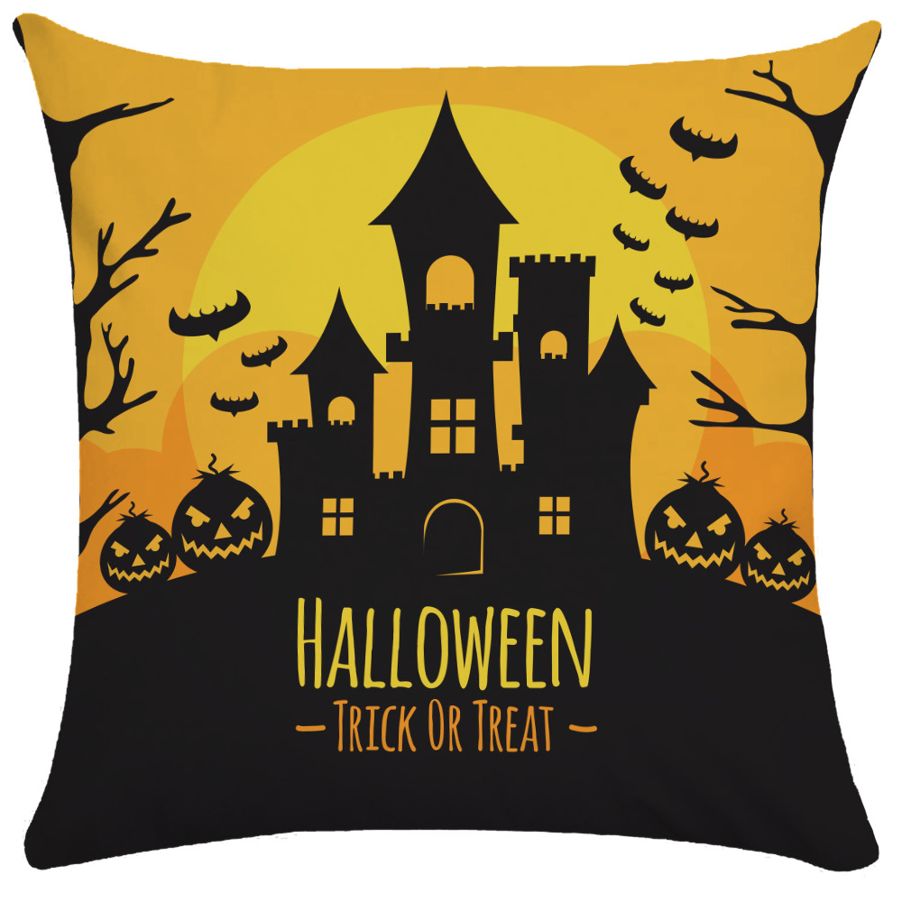 Halloween Pillow Cover Pumpkin Halloween Sofa Cushion Cover Plush Throw Pillowcase Pillow