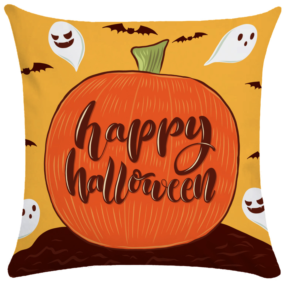 Halloween Pillow Cover Pumpkin Halloween Sofa Cushion Cover Plush Throw Pillowcase Pillow