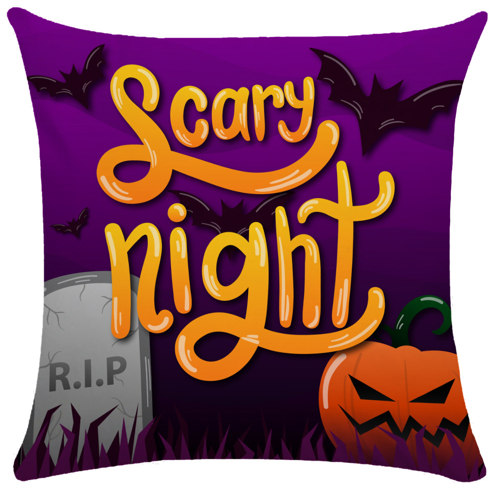 Halloween Pillow Cover Pumpkin Halloween Sofa Cushion Cover Plush Throw Pillowcase Pillow