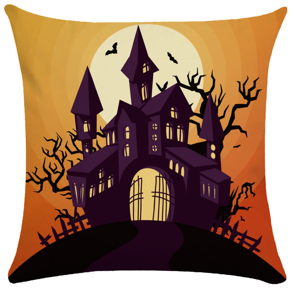 Halloween Pillow Cover Pumpkin Halloween Sofa Cushion Cover Plush Throw Pillowcase Pillow
