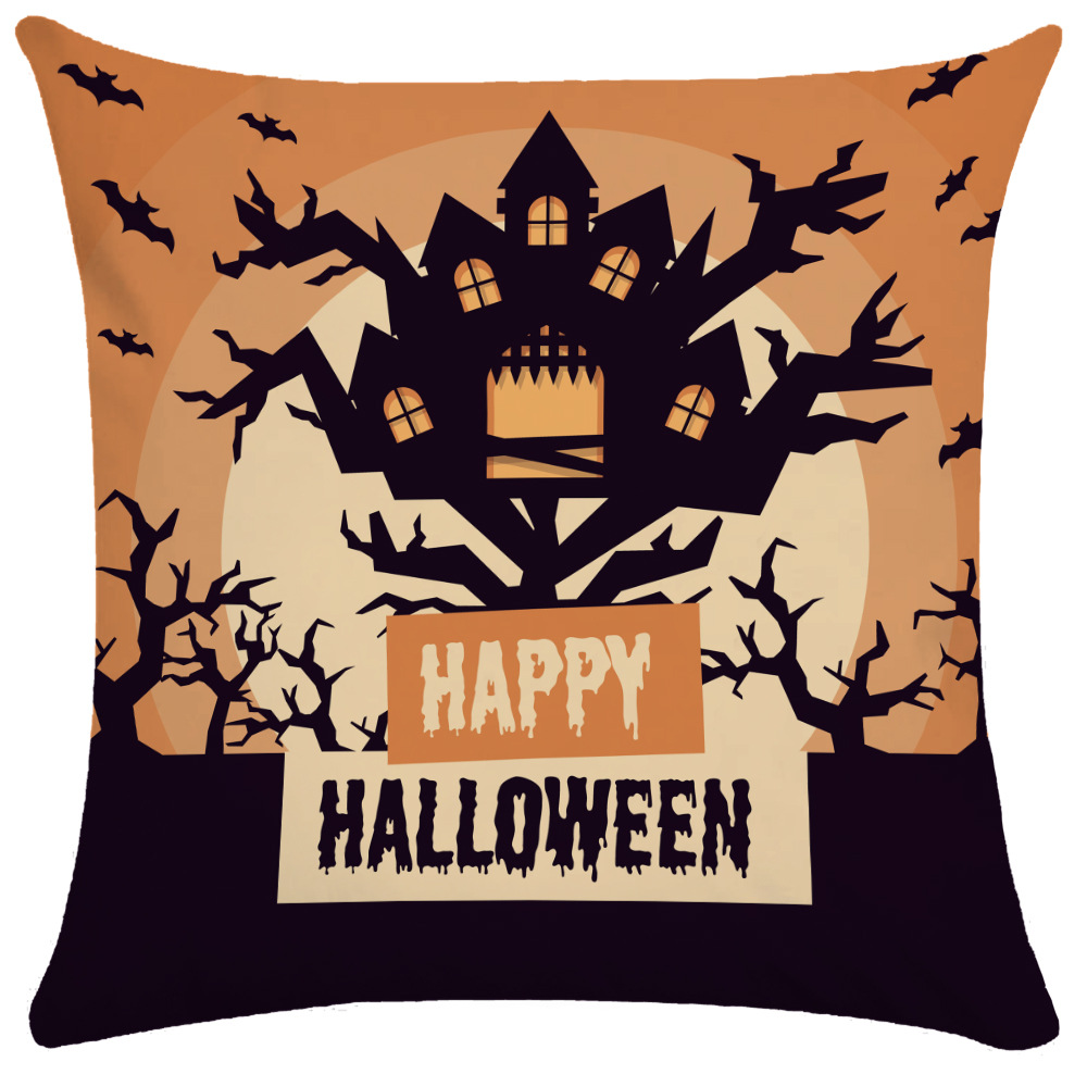 Halloween Pillow Cover Pumpkin Halloween Sofa Cushion Cover Plush Throw Pillowcase Pillow