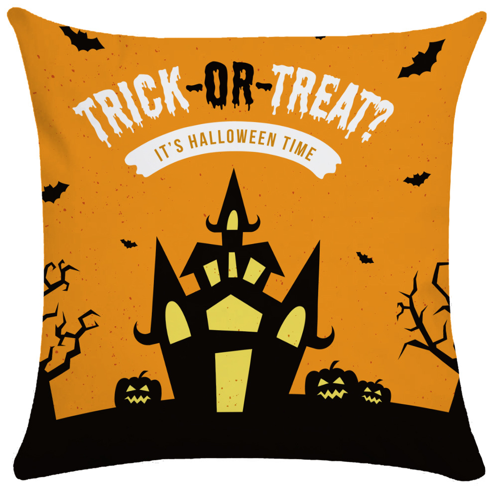 Halloween Pillow Cover Pumpkin Halloween Sofa Cushion Cover Plush Throw Pillowcase Pillow