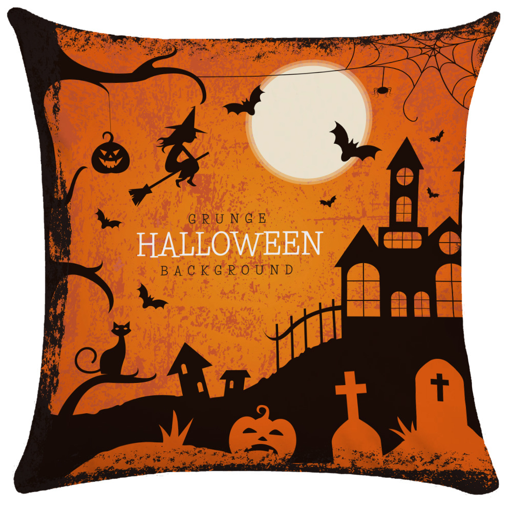 Halloween Pillow Cover Pumpkin Halloween Sofa Cushion Cover Plush Throw Pillowcase Pillow