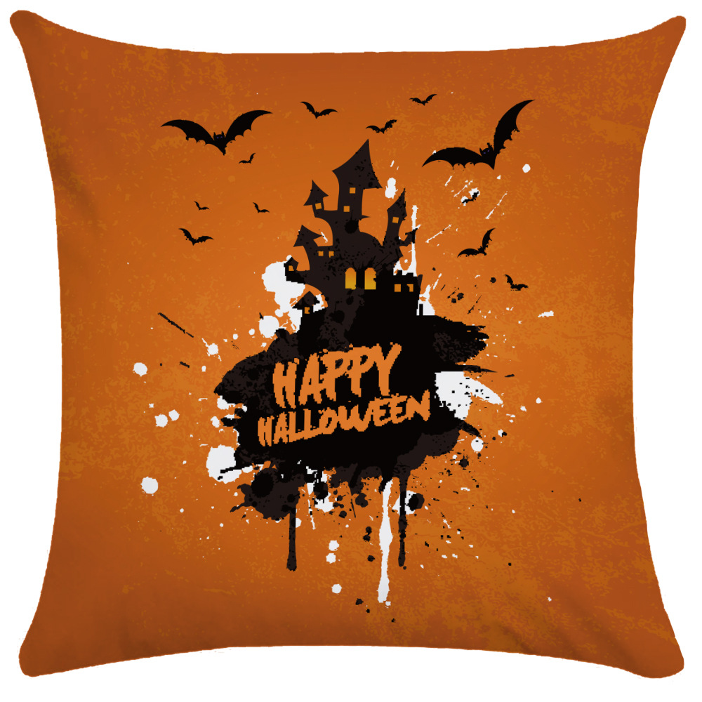 Halloween Pillow Cover Pumpkin Halloween Sofa Cushion Cover Plush Throw Pillowcase Pillow