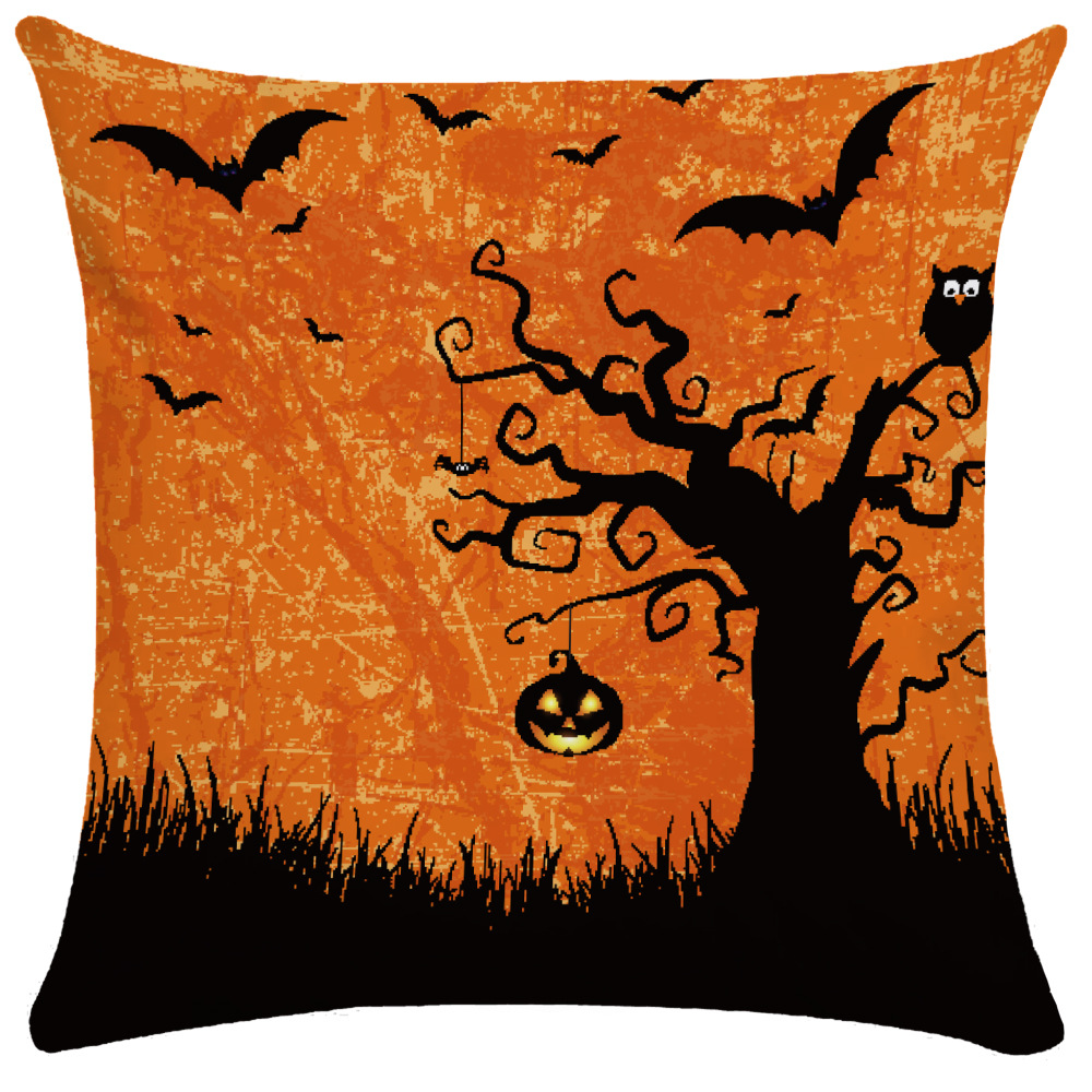 Halloween Pillow Cover Pumpkin Halloween Sofa Cushion Cover Plush Throw Pillowcase Pillow