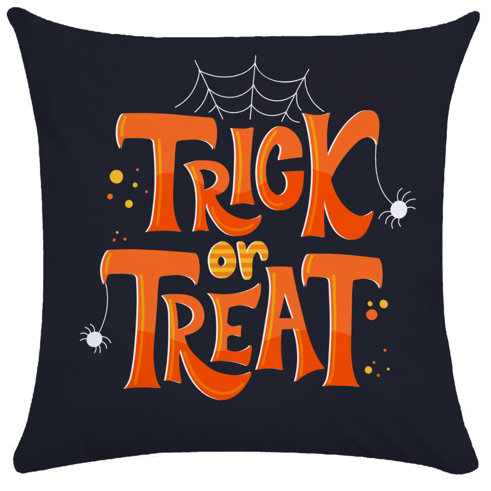 Halloween Pillow Cover Pumpkin Halloween Sofa Cushion Cover Plush Throw Pillowcase Pillow