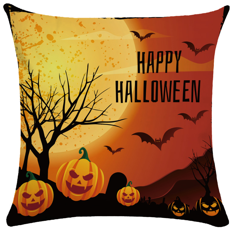 Halloween Pillow Cover Pumpkin Halloween Sofa Cushion Cover Plush Throw Pillowcase Pillow