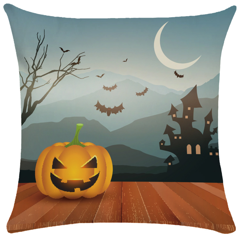 Halloween Pillow Cover Pumpkin Halloween Sofa Cushion Cover Plush Throw Pillowcase Pillow