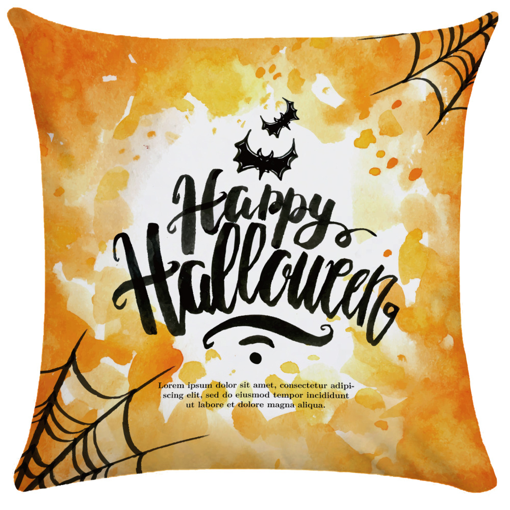 Halloween Pillow Cover Pumpkin Halloween Sofa Cushion Cover Plush Throw Pillowcase Pillow