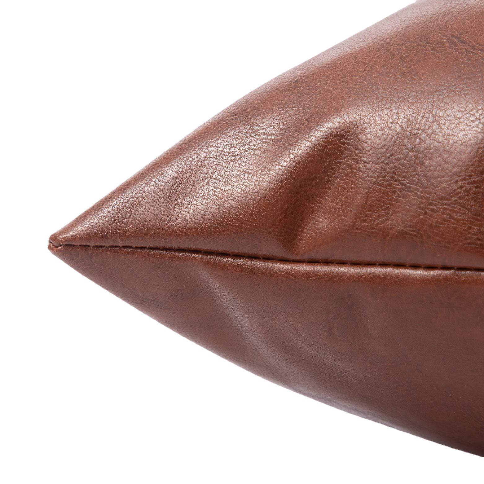 Retro Affordable Luxury PU Leather Pillow Model Room Pillow Office Lumbar Pillow Bedside Cushion Sofa Pillow Cases with Core