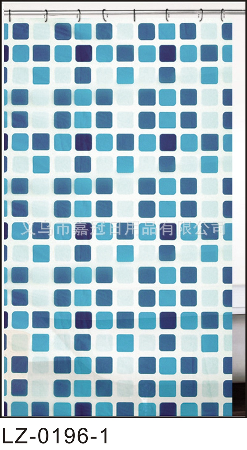 Russian square printing color grid PEVA bath curtain waterproof and thickened anti-mildew shower curtain Russian square printing color grid PEVA bath curtain waterproof and thickened anti-mildew shower curtain