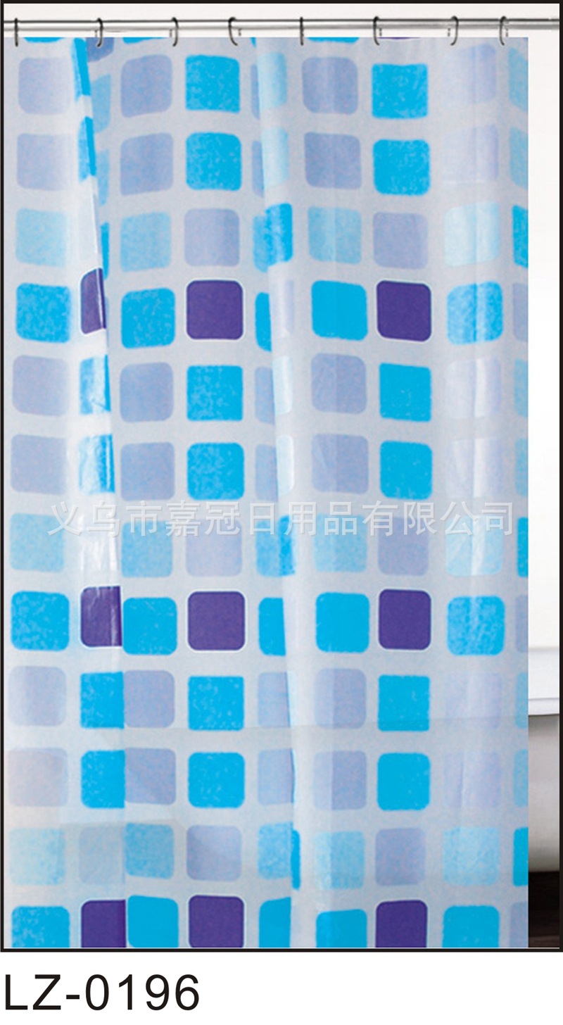 Russian square printing color grid PEVA bath curtain waterproof and thickened anti-mildew shower curtain Russian square printing color grid PEVA bath curtain waterproof and thickened anti-mildew shower curtain