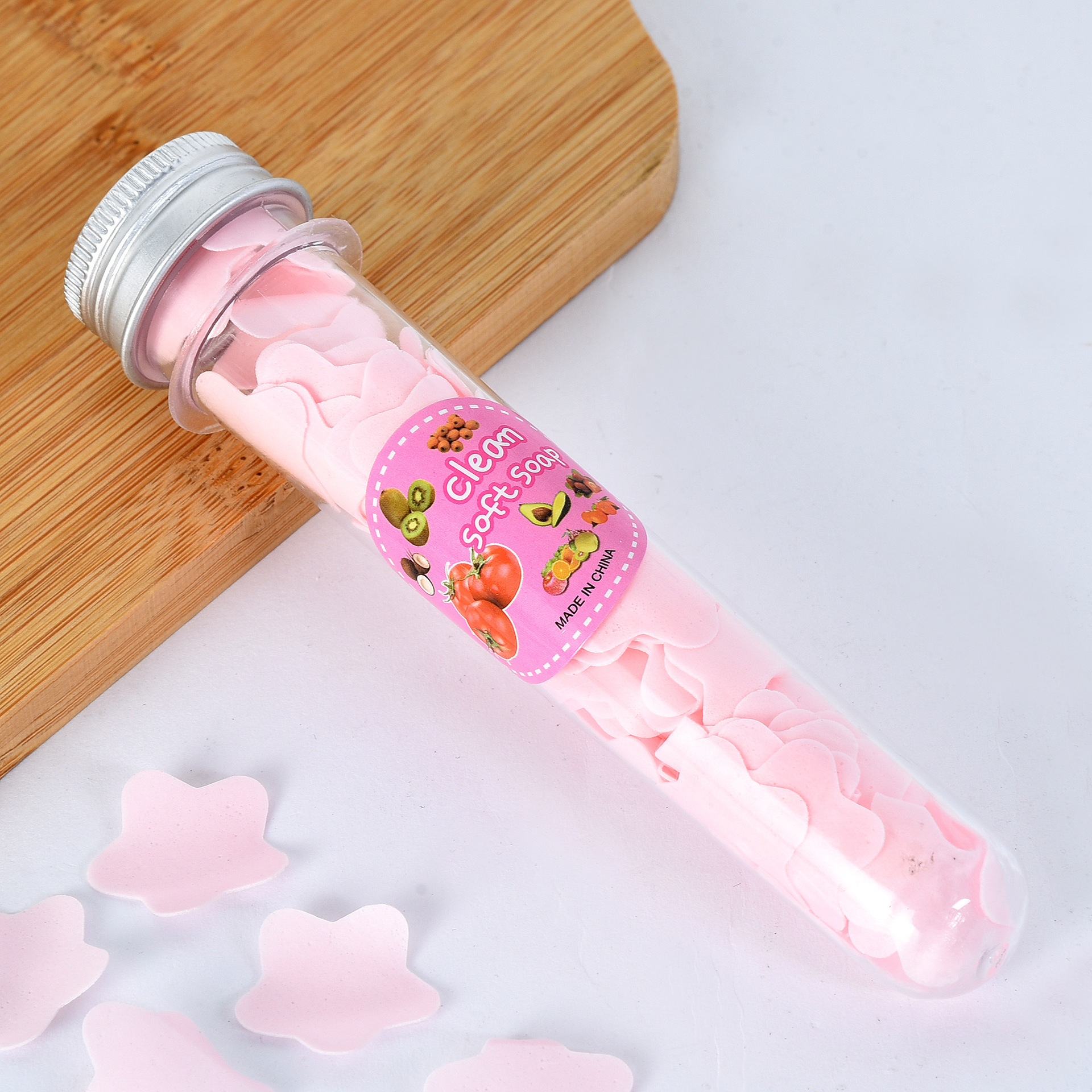 Portable Hand Washing Tablets Multi-Color Soap Flake Soap Slice Outdoor Travel Bottled Test Tube Disposable Soap Sheet Convenient
