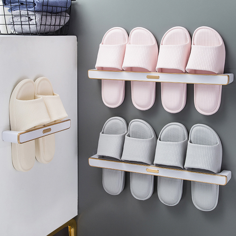Bathroom Slipper Rack Bathroom Hanging Hanging Punch-Free Shoe Rack Wall Shoe Storage Rack Household Slippers Storage Rack