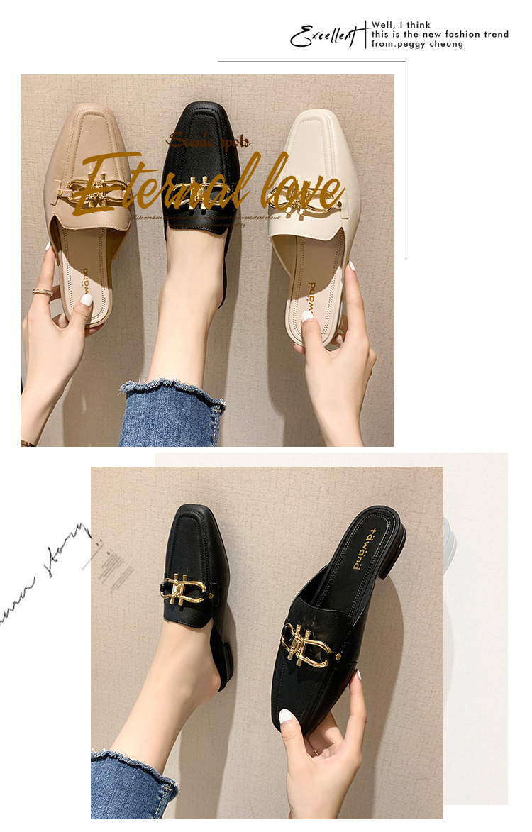 Year of the Rat New Toe Cap Semi Slipper Jelly Double Buckle Pumps Lazy Plastic PVC Women's Non-Slip Shoes Factory Direct Sales Year of the Rat New Toe Cap Semi Slipper Jelly Double Buckle Pumps Lazy Plastic PVC Women's Non-Slip Shoes Factory Direct Sales