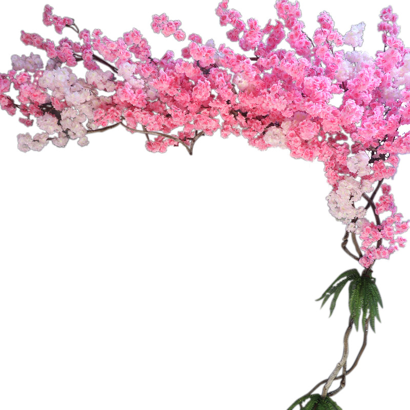 Artificial Cherry Tree Wedding Wedding Wall Decoration Cherry Twig Fake Flower Valentine&#039;s Day Tanabata Artificial Flower Wall Peach Tree