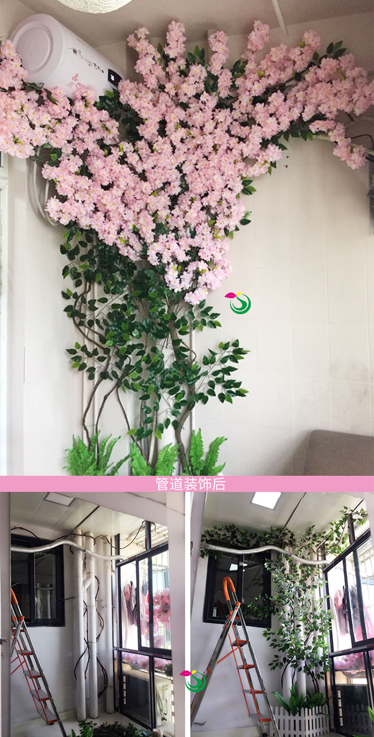 Artificial Cherry Tree Wedding Wedding Wall Decoration Cherry Twig Fake Flower Valentine's Day Tanabata Artificial Flower Wall Peach Tree