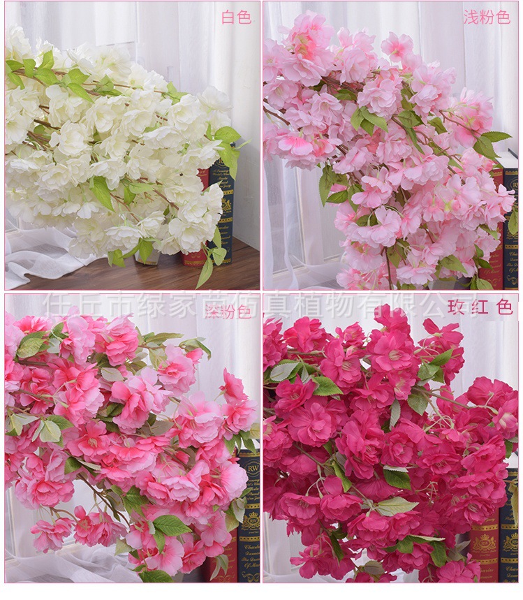 Artificial Cheery Branch Wedding Supplies Artificial/Fake Flower Arch Living Room Background Decoration Bouquet Artificial Cherry Tree