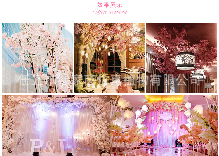 Artificial Cheery Branch Wedding Supplies Artificial/Fake Flower Arch Living Room Background Decoration Bouquet Artificial Cherry Tree