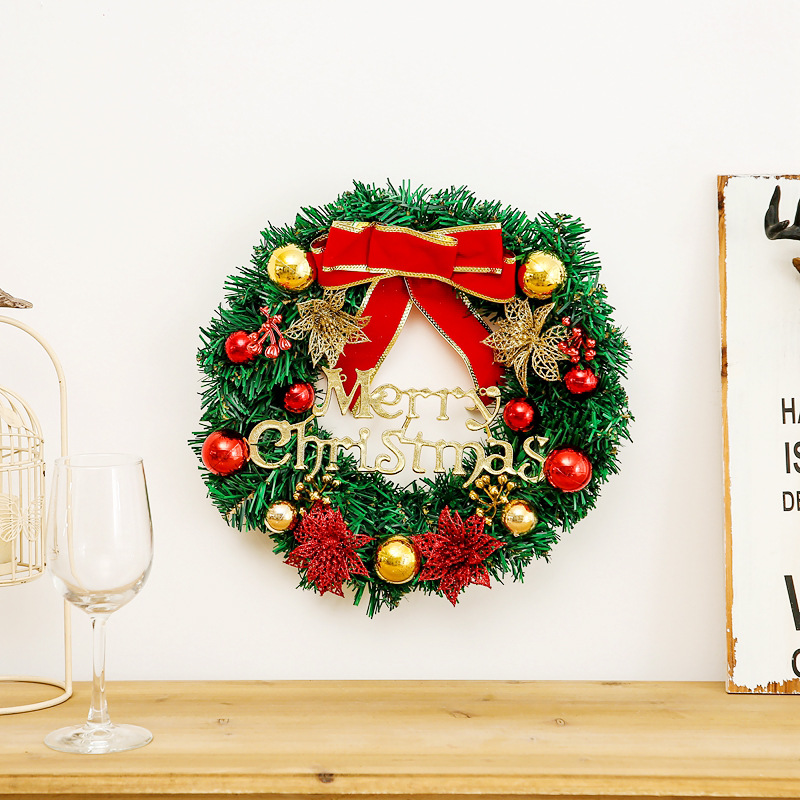Christmas Decorations 30cm Christmas Wreath Artificial Wreath Door Hanging Showcase Tool Background Christmas Tree Accessories