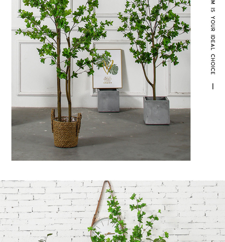Artificial Plant Japanese Bell Fake Green Plant Potted Indoor Decoration Nordic Ins Bonsai Decoration Artificial Bell Tree