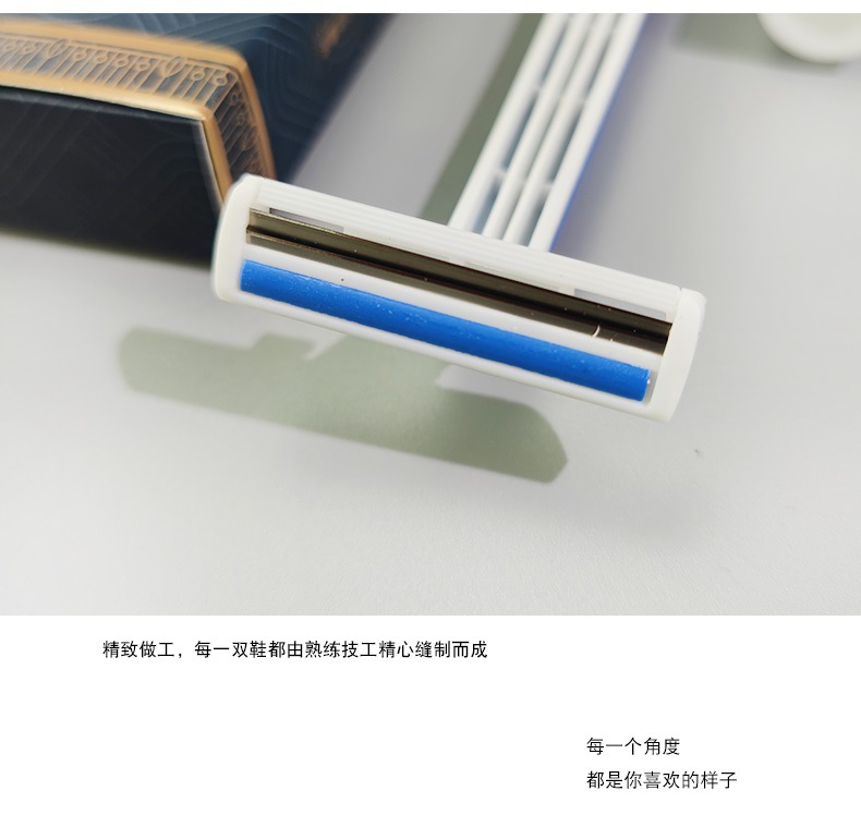 High-End Star Hotel Disposable Toothbrush Toothpaste Cassette Set High-End Wide Head Toothbrush Bronzing Blue