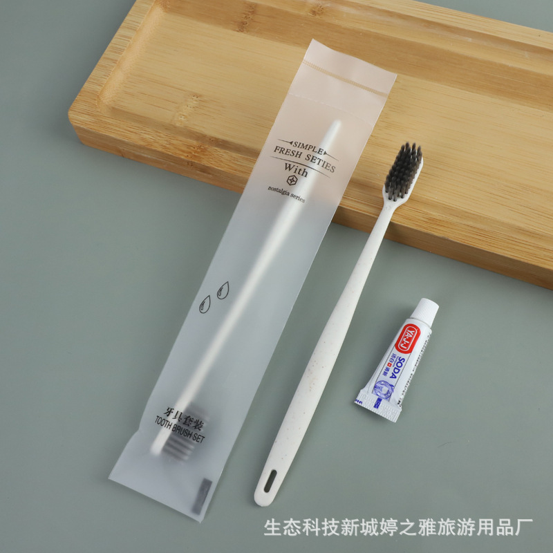 Hotel Hotel Disposable Toothbrush Toothpaste Toiletry Set B &amp; B Inn Soft Hair Tooth-Cleaners Two-in-One