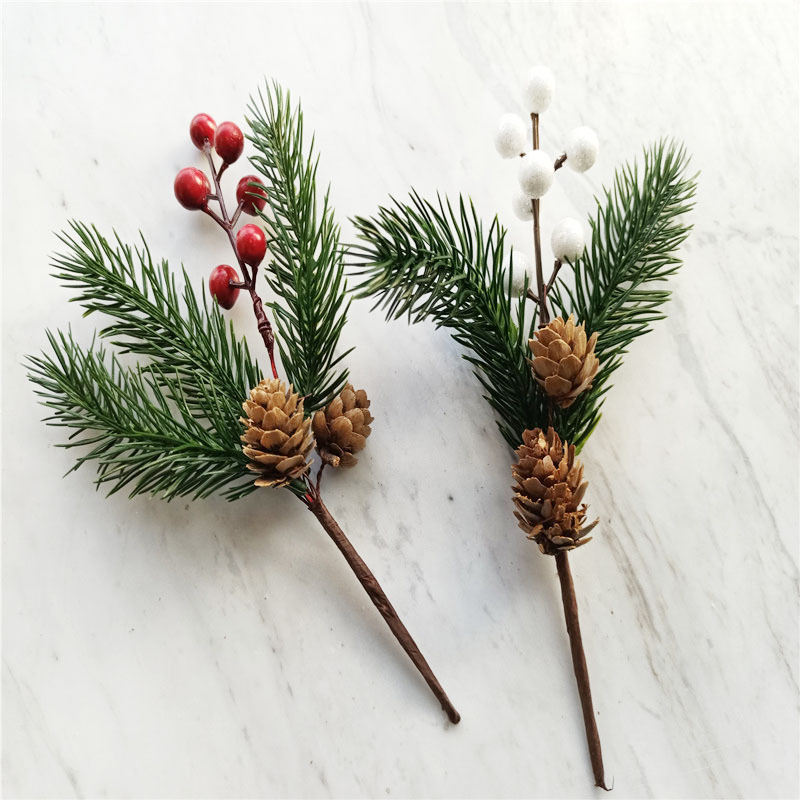 Christmas Decoration Bouquet DIY Garland Christmas Tree Matching Holiday Window Bar Scene Artificial Pine Cones Accessories