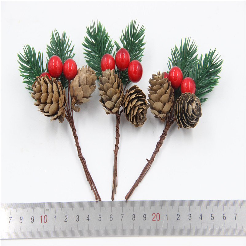 Christmas Decoration Bouquet DIY Garland Christmas Tree Matching Holiday Window Bar Scene Artificial Pine Cones Accessories
