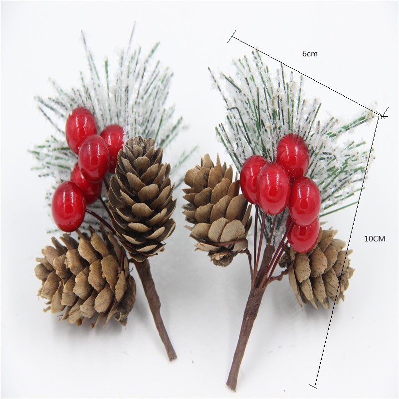 Christmas Decoration Bouquet DIY Garland Christmas Tree Matching Holiday Window Bar Scene Artificial Pine Cones Accessories