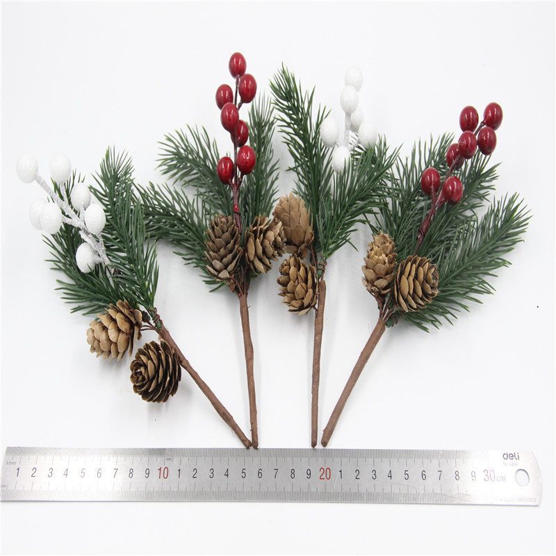 Christmas Decoration Bouquet DIY Garland Christmas Tree Matching Holiday Window Bar Scene Artificial Pine Cones Accessories