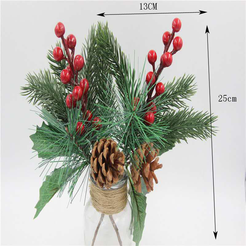 Christmas Decoration Bouquet DIY Garland Christmas Tree Matching Holiday Window Bar Scene Artificial Pine Cones Accessories