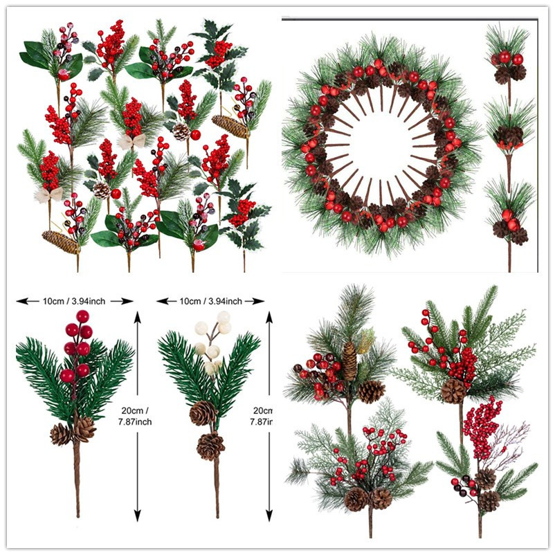 Christmas Decoration Bouquet DIY Garland Christmas Tree Matching Holiday Window Bar Scene Artificial Pine Cones Accessories